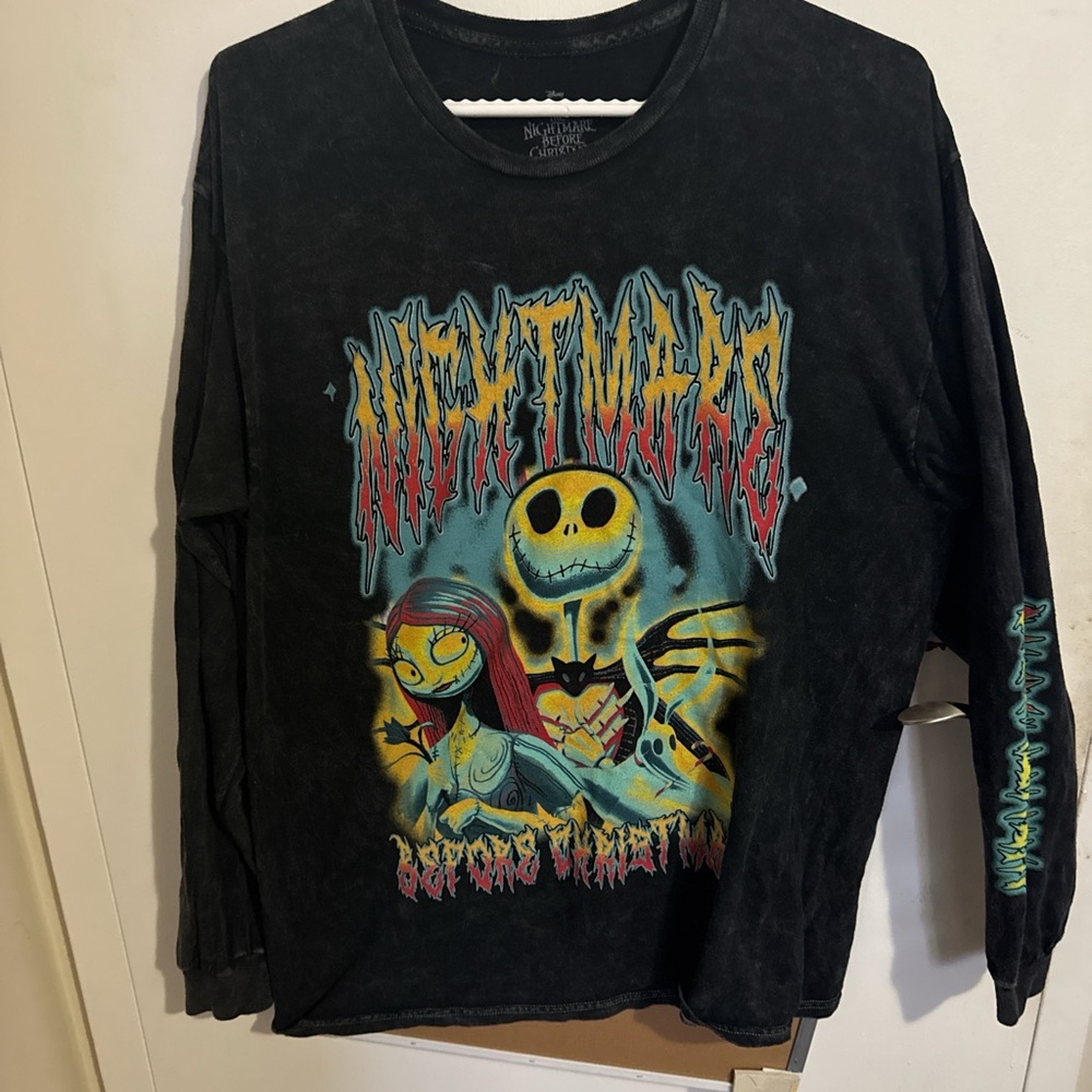 Hot Topic Nightmare Before Christmas Long Sleeve Shirt - Black